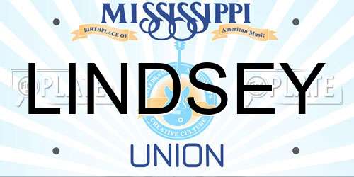 LINDSEY Mississippi License Plate