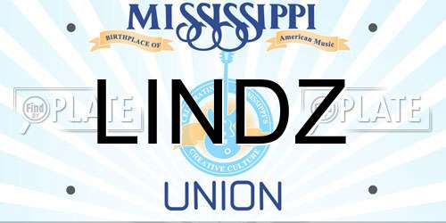 LINDZ Mississippi License Plate