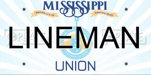 LINEMAN Mississippi License Plate