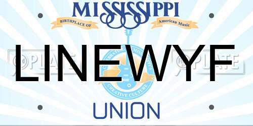 LINEWYF Mississippi License Plate