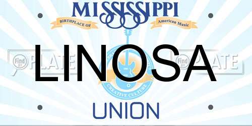 LINOSA Mississippi License Plate