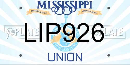 LIP926 Mississippi License Plate