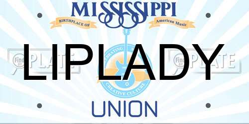 LIPLADY Mississippi License Plate