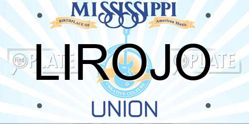 LIROJO Mississippi License Plate