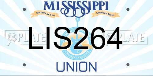 LIS264 Mississippi License Plate