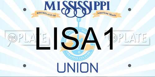 LISA1 Mississippi License Plate
