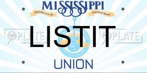 LISTIT Mississippi License Plate