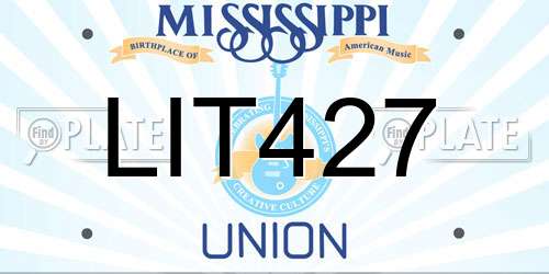 LIT427 Mississippi License Plate