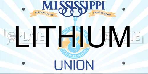 LITHIUM Mississippi License Plate