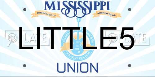 LITTLE5 Mississippi License Plate