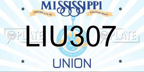 LIU307 Mississippi License Plate