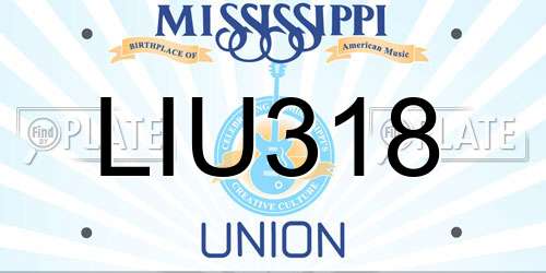 LIU318 Mississippi License Plate