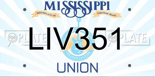 LIV351 Mississippi License Plate