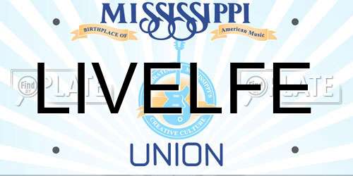 LIVELFE Mississippi License Plate