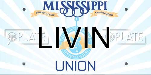 LIVIN Mississippi License Plate
