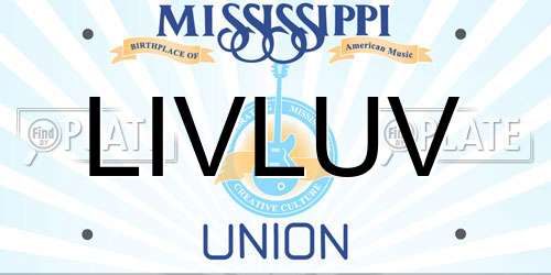 LIVLUV Mississippi License Plate