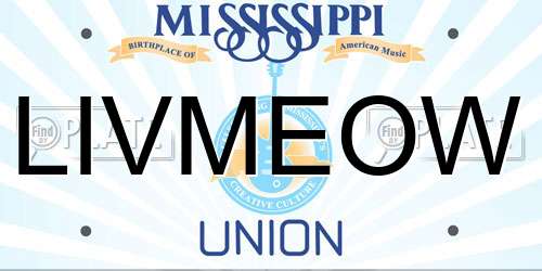 LIVMEOW Mississippi License Plate