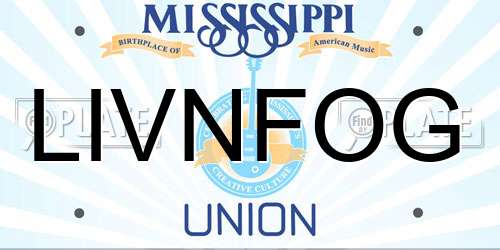 LIVNFOG Mississippi License Plate