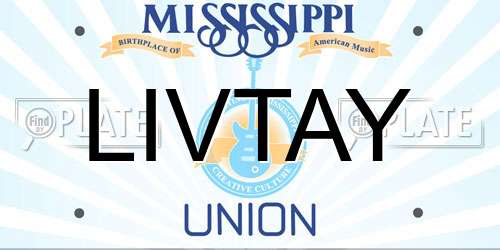 LIVTAY Mississippi License Plate