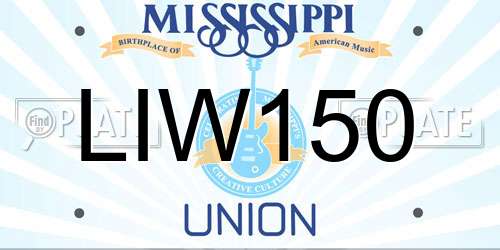 LIW150 Mississippi License Plate