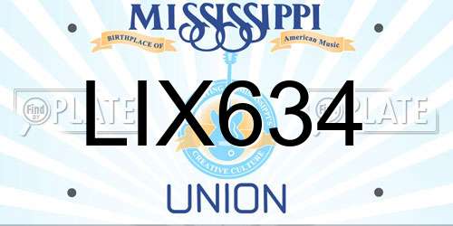 LIX634 Mississippi License Plate