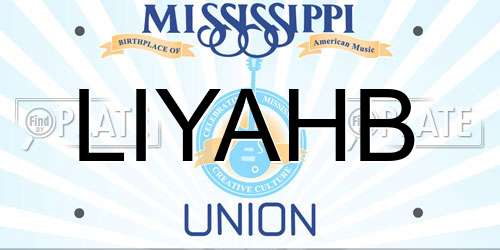 LIYAHB Mississippi License Plate