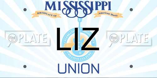 LIZ Mississippi License Plate