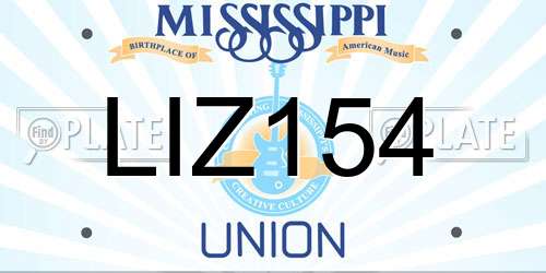 LIZ154 Mississippi License Plate