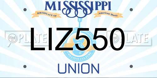 LIZ550 Mississippi License Plate