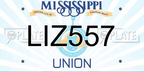LIZ557 Mississippi License Plate