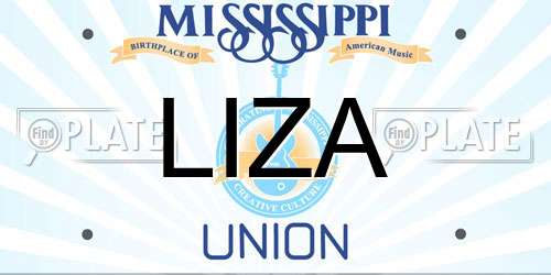 LIZA Mississippi License Plate