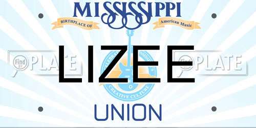 LIZEE Mississippi License Plate