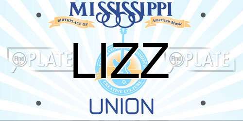 LIZZ Mississippi License Plate