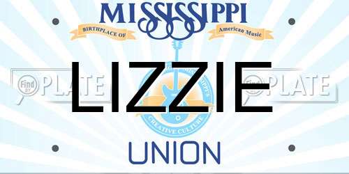 LIZZIE Mississippi License Plate