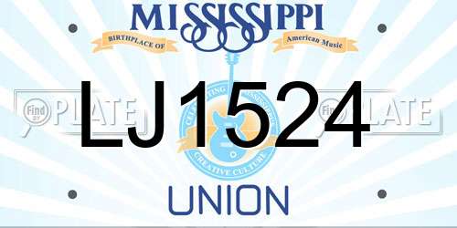 LJ1524 Mississippi License Plate