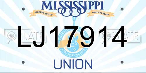 LJ17914 Mississippi License Plate