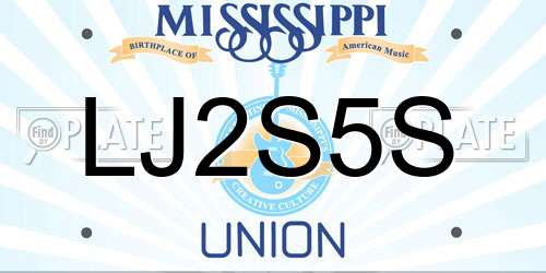 LJ2S5S Mississippi License Plate