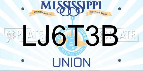 LJ6T3B Mississippi License Plate