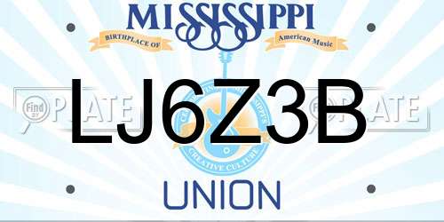 LJ6Z3B Mississippi License Plate