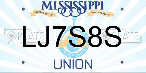 LJ7S8S Mississippi License Plate