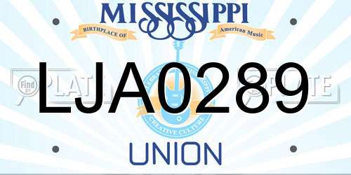 LJA0289 Mississippi License Plate