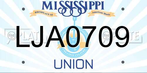 LJA0709 Mississippi License Plate