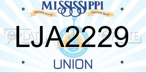 LJA2229 Mississippi License Plate