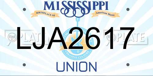 LJA2617 Mississippi License Plate