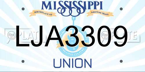 LJA3309 Mississippi License Plate