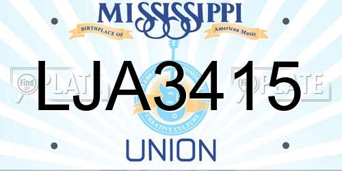 LJA3415 Mississippi License Plate
