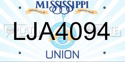 LJA4094 Mississippi License Plate