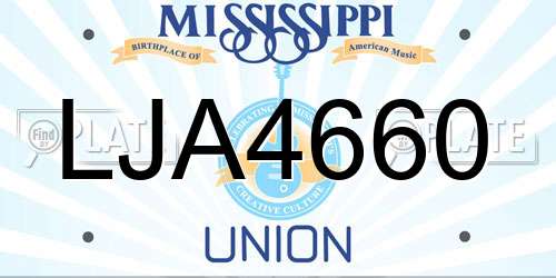 LJA4660 Mississippi License Plate