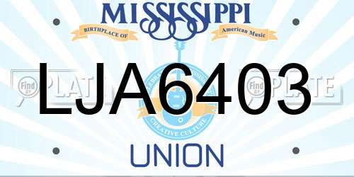 LJA6403 Mississippi License Plate
