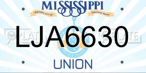 LJA6630 Mississippi License Plate